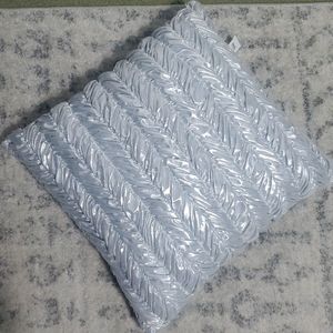 18 × 18 Silver Decorative Pillow NWT Metallic